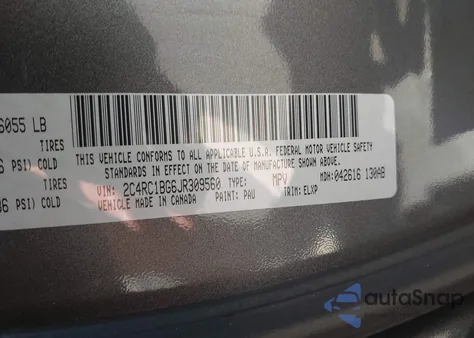 2018 Chrysler Pacifica Touring L from USA, damaged, VIN 2C4RC1BG6JR309560